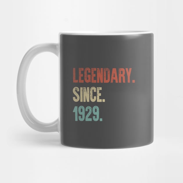 Retro Vintage 90th Birthday Legendary Since 1929 by DutchTees